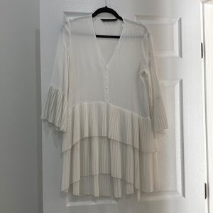 Zara Womens white long blouse